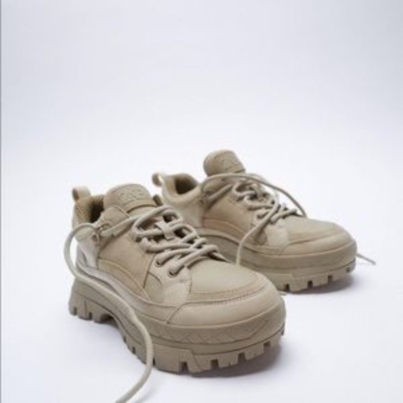 Zara lug sneakers Size 8 (39) stone grey - Picture 3 of 5